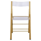 Menno Modern Acrylic Foldable Dining Chair with Sturdy Chrome Frame for Indoor Outdoor Events Party Office Kitchen