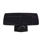 71 Modern Dining Table with Slate Stone Top and Metal Legs, Marble Dining Table