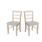 International Concepts Solid Wood Madrid Ladderback Chairs, Set of 2 - N/A