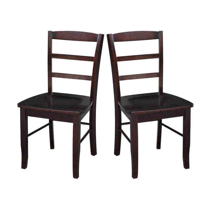 International Concepts Solid Wood Madrid Ladderback Chairs, Set of 2 - N/A