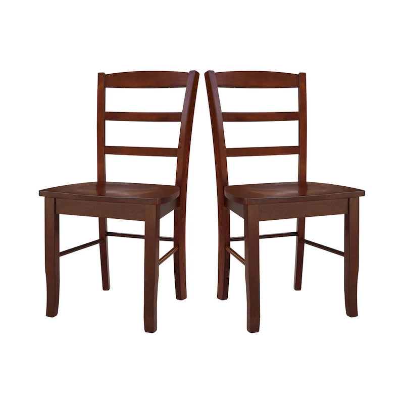 International Concepts Solid Wood Madrid Ladderback Chairs, Set of 2 - N/A