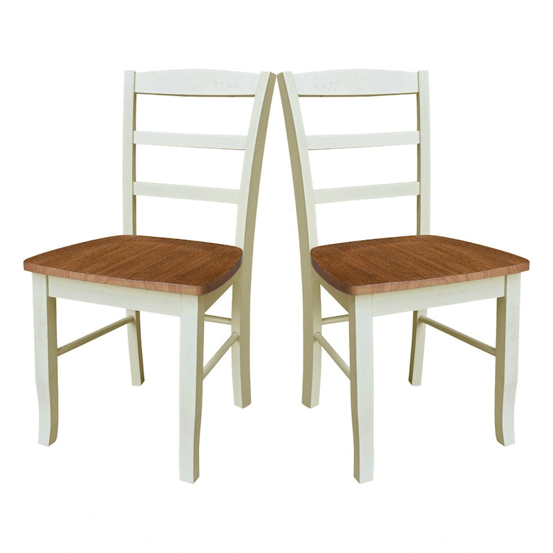 International Concepts Solid Wood Madrid Ladderback Chairs, Set of 2 - N/A