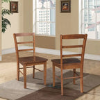 International Concepts Solid Wood Madrid Ladderback Chairs, Set of 2 - N/A