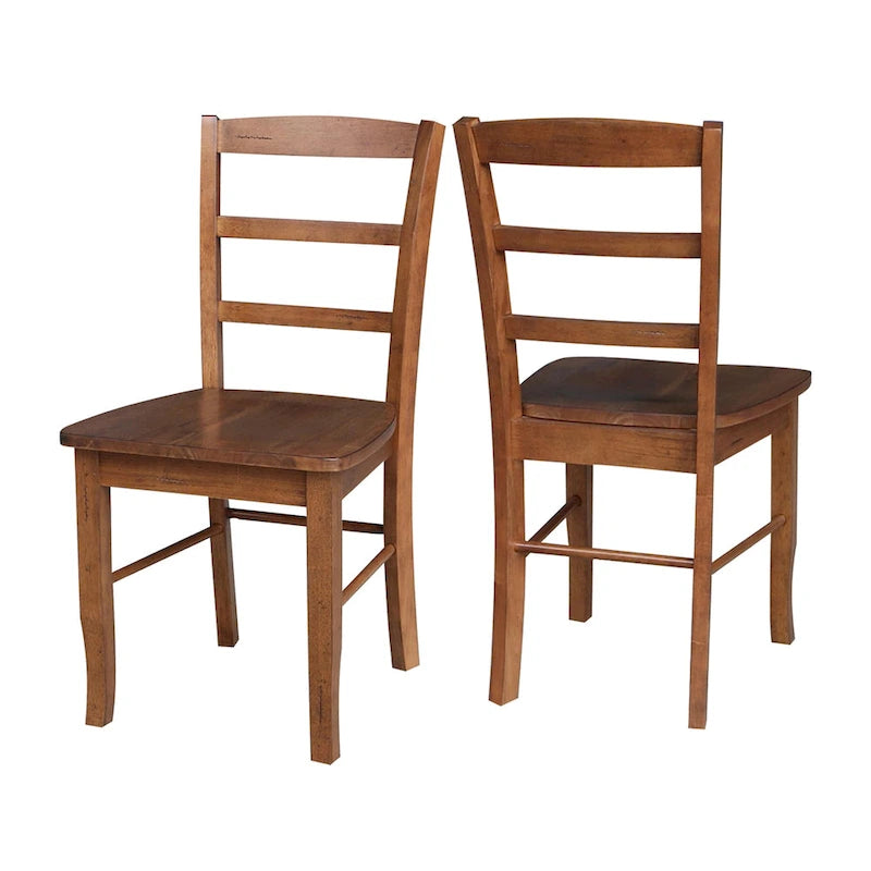 International Concepts Solid Wood Madrid Ladderback Chairs, Set of 2 - N/A
