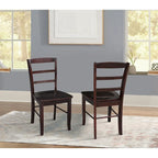 International Concepts Solid Wood Madrid Ladderback Chairs, Set of 2 - N/A