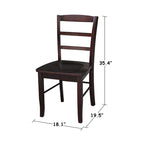 International Concepts Solid Wood Madrid Ladderback Chairs, Set of 2 - N/A