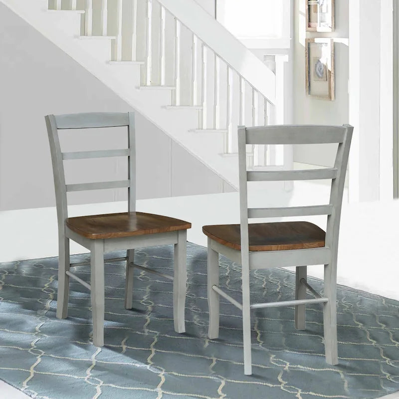 International Concepts Solid Wood Madrid Ladderback Chairs, Set of 2 - N/A
