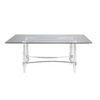 Somette Rectangular 5-Piece Glass Dining Set with Acrylic High-Back Side Chairs