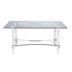 Somette Rectangular 5-Piece Glass Dining Set with Acrylic High-Back Side Chairs