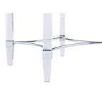 Somette Rectangular 5-Piece Glass Dining Set with Acrylic High-Back Side Chairs