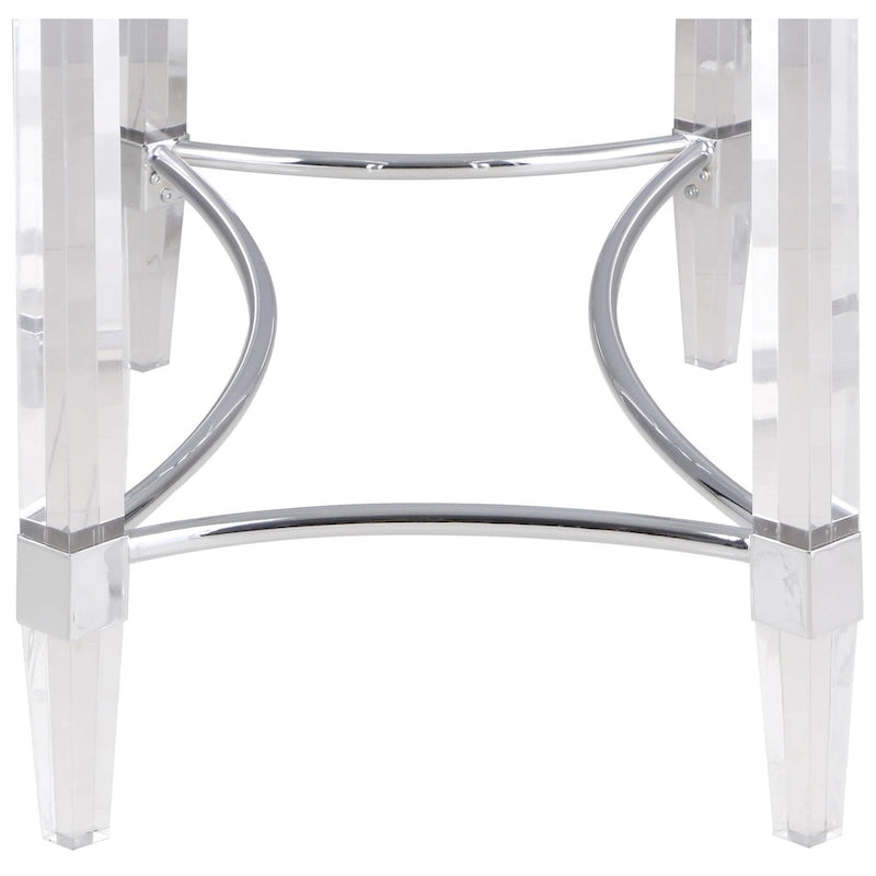 Somette Rectangular 5-Piece Glass Dining Set with Acrylic High-Back Side Chairs