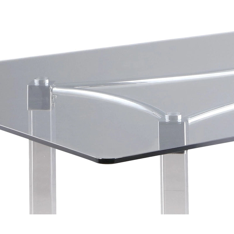 Somette Rectangular 5-Piece Glass Dining Set with Acrylic High-Back Side Chairs