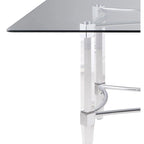 Somette Rectangular 5-Piece Glass Dining Set with Acrylic High-Back Side Chairs