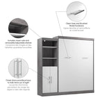 Nebula Queen Murphy Bed with Closet Organizer (90W) by Bestar