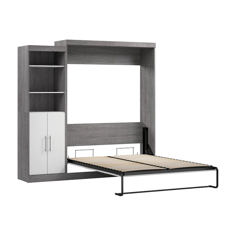 Nebula Queen Murphy Bed with Closet Organizer (90W) by Bestar