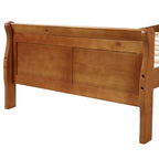 Twin Wood Platform Bed Frame Mattress Foundation Sleigh Bed with Headboard/Footboard/Wood Slat Support