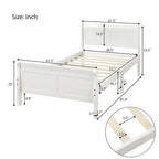 Twin Wood Platform Bed Frame Mattress Foundation Sleigh Bed with Headboard/Footboard/Wood Slat Support