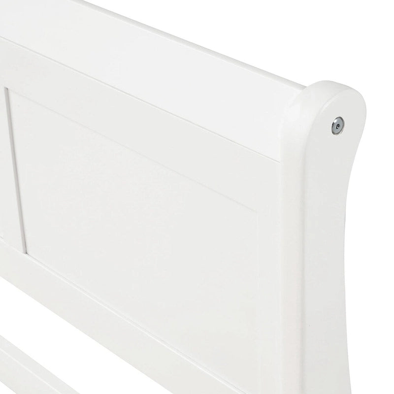 Twin Wood Platform Bed Frame Mattress Foundation Sleigh Bed with Headboard/Footboard/Wood Slat Support