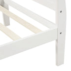 Twin Wood Platform Bed Frame Mattress Foundation Sleigh Bed with Headboard/Footboard/Wood Slat Support