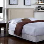 U.S. Pride Furniture Lana Fabric-upholstered Panel Headboard with Nailhead Trim