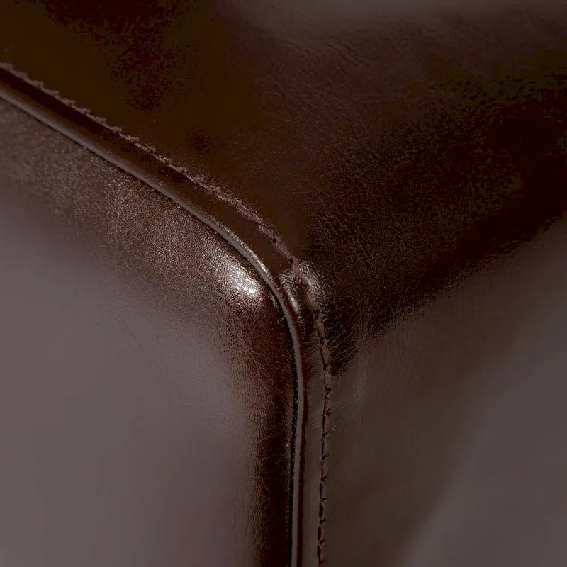T-stitch Chocolate Brown Bonded Leather Dining Chair (Set of 4) by Christopher Knight Home