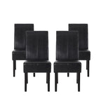 T-stitch Chocolate Brown Bonded Leather Dining Chair (Set of 4) by Christopher Knight Home