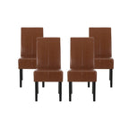 T-stitch Chocolate Brown Bonded Leather Dining Chair (Set of 4) by Christopher Knight Home
