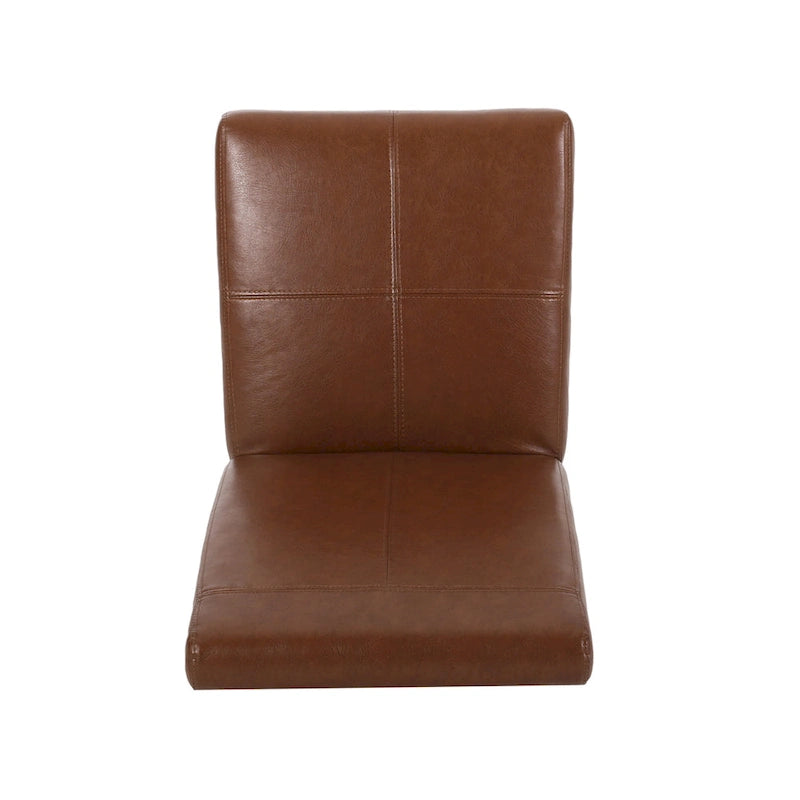T-stitch Chocolate Brown Bonded Leather Dining Chair (Set of 4) by Christopher Knight Home
