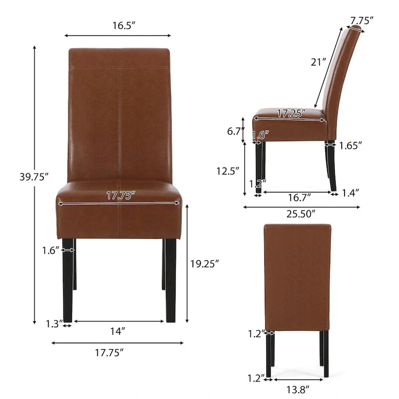 T-stitch Chocolate Brown Bonded Leather Dining Chair (Set of 4) by Christopher Knight Home