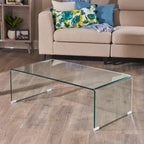 Ramona Solid Glass Rectangle Coffee Table by Christopher Knight Home - 39.37 D x 21.65 W x 14 H