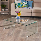 Ramona Solid Glass Rectangle Coffee Table by Christopher Knight Home - 39.37 D x 21.65 W x 14 H