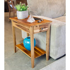 Porch & Den Holly Hill Solid Acacia Recliner End Table