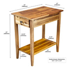 Porch & Den Holly Hill Solid Acacia Recliner End Table