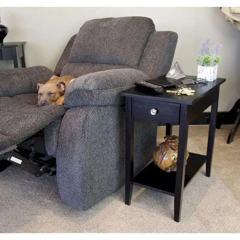 Porch & Den Holly Hill Solid Acacia Recliner End Table