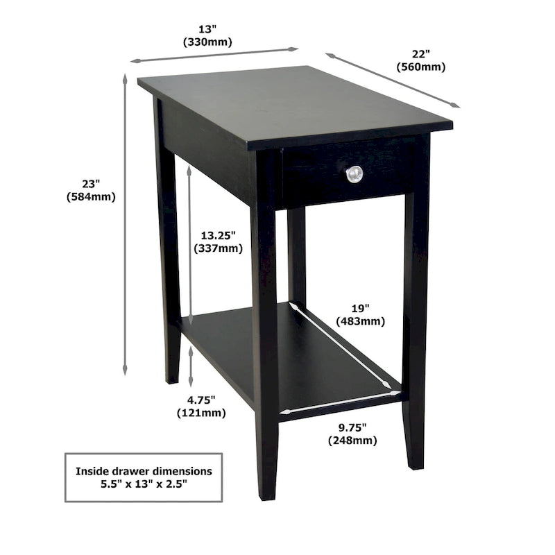 Porch & Den Holly Hill Solid Acacia Recliner End Table