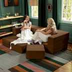 Porch & Den California King Convertible Sleeper Sofa and Ottomans