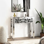 Modern Grecian Venetian Mirrored Console Table