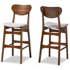 Katya Mid-Century Modern 2-Piece Bar Stool Set