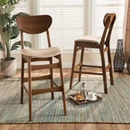 Katya Mid-Century Modern 2-Piece Bar Stool Set
