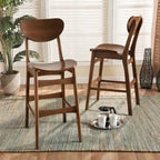 Katya Mid-Century Modern 2-Piece Bar Stool Set