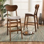 Katya Mid-Century Modern 2-Piece Bar Stool Set