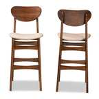 Katya Mid-Century Modern 2-Piece Bar Stool Set