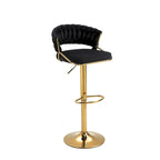 Set of 4 Bar Stool Adjustable Height with Swivel Seat