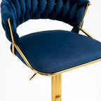 Set of 4 Bar Stool Adjustable Height with Swivel Seat