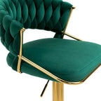 Set of 4 Bar Stool Adjustable Height with Swivel Seat