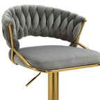 Set of 4 Bar Stool Adjustable Height with Swivel Seat