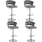 Set of 4 Bar Stool Adjustable Height with Swivel Seat