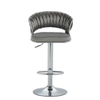 Set of 4 Bar Stool Adjustable Height with Swivel Seat