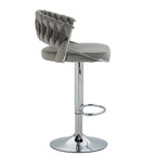 Set of 4 Bar Stool Adjustable Height with Swivel Seat