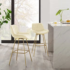 Art Leon Modern Swivel Velvet Barstool (Set of 2)